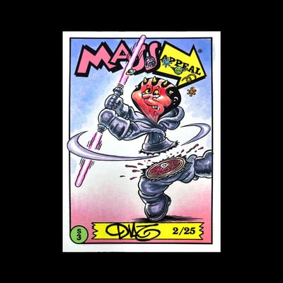Darth Maul Mass Appeal Original Limited Edition Hand Painted Watercolor Sketch Card