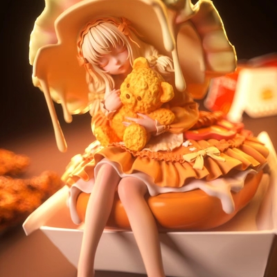 Bishoujo arttoy by weartdoing "the sleeping beauty-burger fairies-black"  - Thumbnail 1