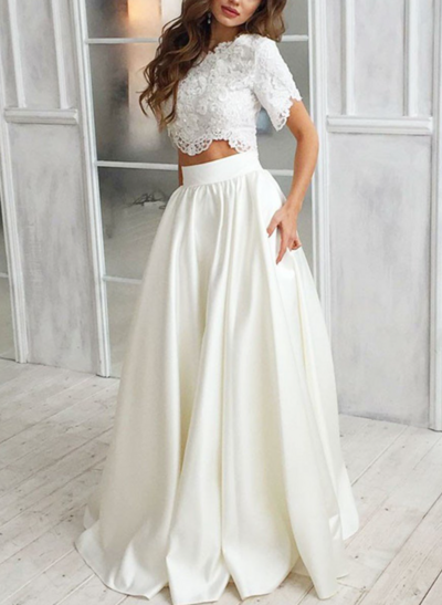 Beautiful Floor Length Two Piece Prom Dresses