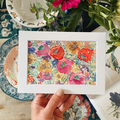 “Wild & Free” Original Watercolor no.03 matted 5x7 in