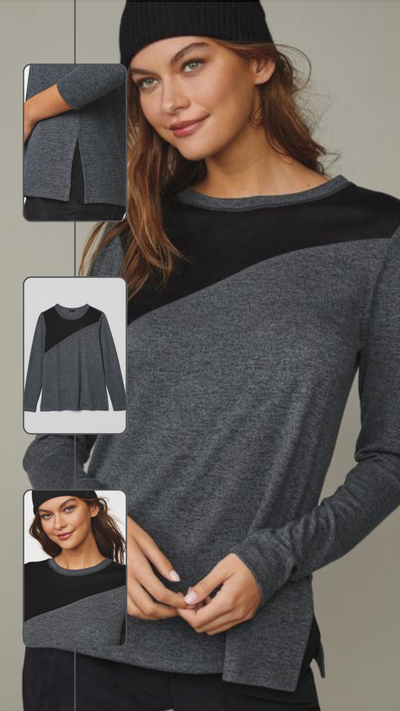 Sueded Shoulder Top - FINAL SALE