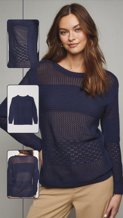 Mixed Open Knit Sweater - FINAL SALE