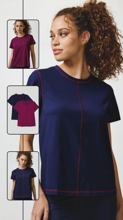 2 Pack Contrast Stitched Top - FINAL SALE