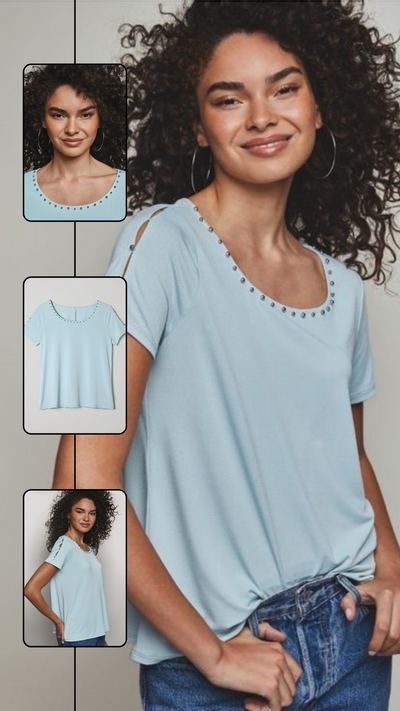 Studded Sleeve Top - FINAL SALE