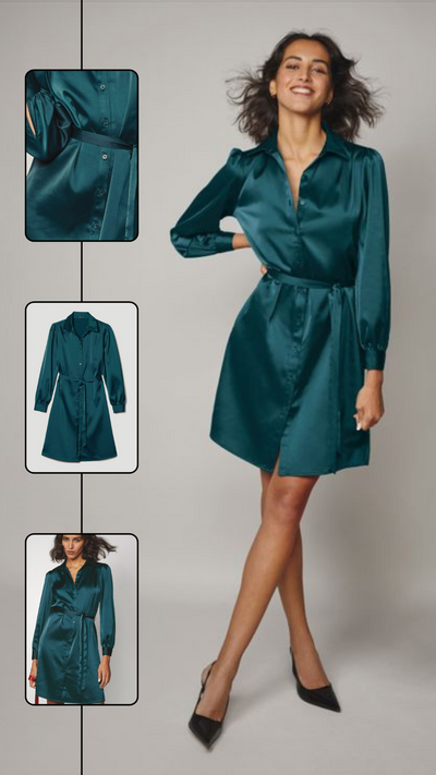 Satin Button Front Dress - FINAL SALE