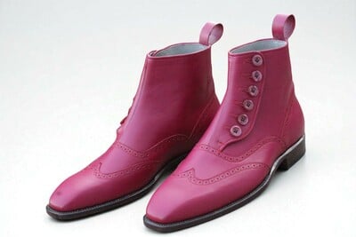 Crafted Leather Handmade Classic Men Button Dress Ankle Boot