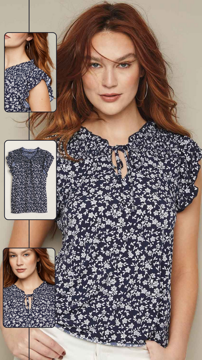Scatter Floral Top - FINAL SALE
