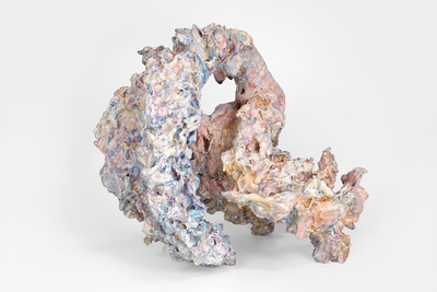 Original Clay Sculpture Artwork - My Name Is New Day, 2017, Oil and Glue on Stone Powder Clay, 14.5 x 16 x 13.5 in. / 36.5 x 41 x 34 cm