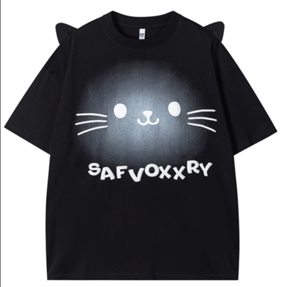 Cute cat-ear T-shirt for summer