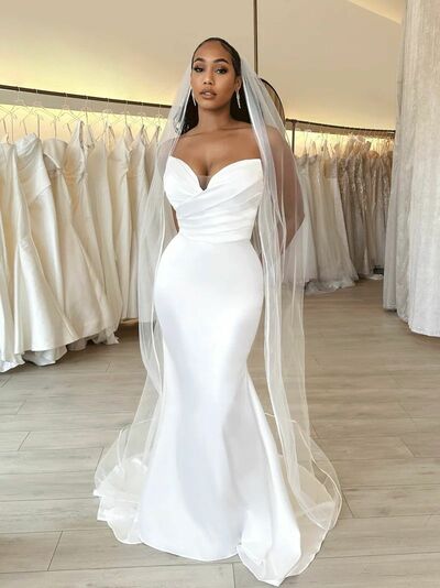 Simple Wedding Dress, Mermaid African Girls Bridal Dress Bridal Gown