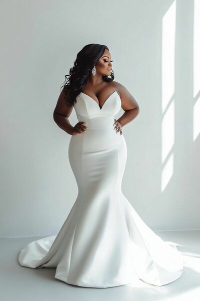 Simple Wedding Dress, Mermaid African Girls Bridal Dress Bridal Gown