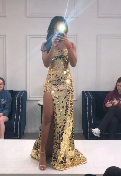 Spaghetti Straps Mermaid Slit Long Prom Dresses