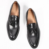 Men's business casual handmade genuine leather shoes tassel loafers 2 colors - Thumbnail 3