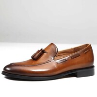 Men's business casual handmade genuine leather shoes tassel loafers 2 colors - Thumbnail 6
