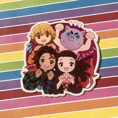 3 x 3 inch cute group sticker