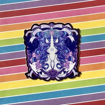 3 x 3 unicorn and babies sticker - Thumbnail 1