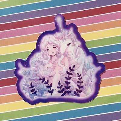 4 x 4 inch amalthea glossy sticker - Thumbnail 1