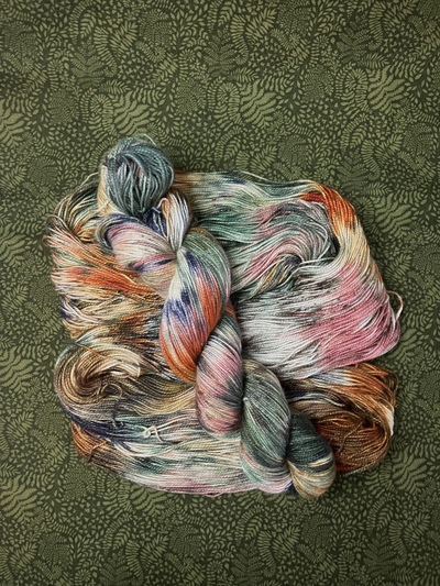 Primavera Hand Dyed Fingering Weight Sparkle Sock Yarn