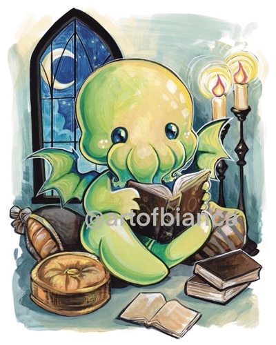 Reading Cthulhu 8x10 Print