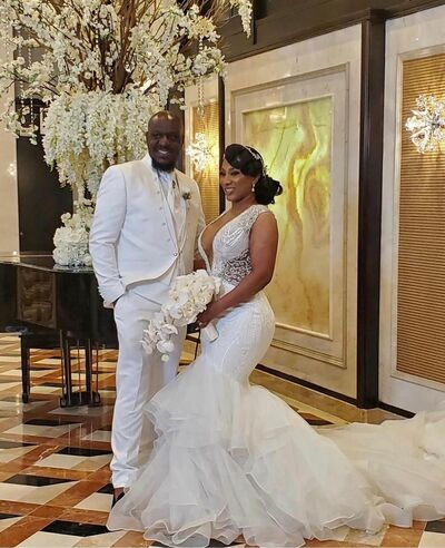 Luxury Wedding Dress, Mermaid Lace African Girls Bridal Dress Bridal Gown