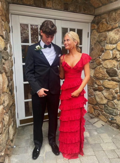 Sexy Red Lace Long Prom Dress with Slit
