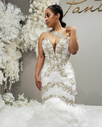 Elegant Wedding Dress, Mermaid Lace Appliques African Girls Bridal Dress Bridal Gown