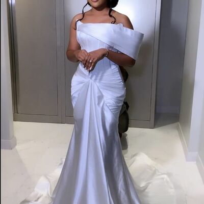 Elegant wedding dress, mermaid sleeveless african girls bridal dress bridal gown - Thumbnail 1