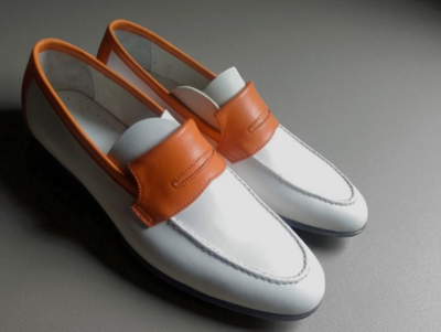 Crafted Leather Men Classic White Leather Moccasin Loafers Dress Shoes