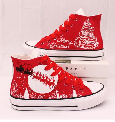 Christmas hand-painted shoes