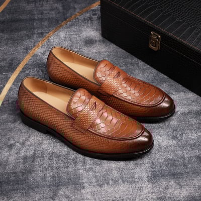 Gentleman's loafers leather shoes wedding dinner formal shoes 2 colors