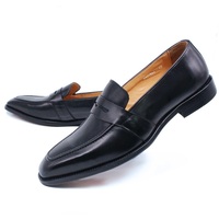 Handmade men's  top layer leather shoe businesss loafers 2 colors - Thumbnail 4