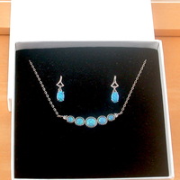 BOXED GIFT SET/Sterling Silver Blue Opal Necklace/Blue Opal Jewellery/Opal Jewelry/Gemstone Necklace/October Birthstone/October Birthday/Neckl - Thumbnail 9