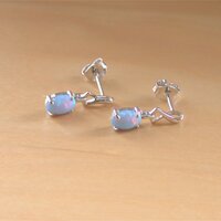 BOXED GIFT SET/Sterling Silver Blue Opal Necklace/Blue Opal Jewellery/Opal Jewelry/Gemstone Necklace/October Birthstone/October Birthday/Neckl - Thumbnail 4