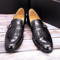 Men's business leather shoes fashionable casual tassel loafers 2 colors - Thumbnail 3