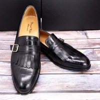Men's business leather shoes fashionable casual tassel loafers 2 colors - Thumbnail 4
