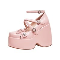 Cute Love Heart Strapy Wedges - Thumbnail 1