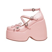 Cute Love Heart Strapy Wedges - Thumbnail 4