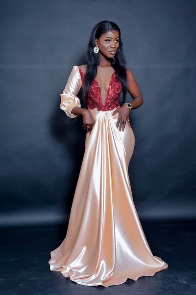 Pink and Red Mermaid Lace African Girls Prom Dress Evening Formal Gown