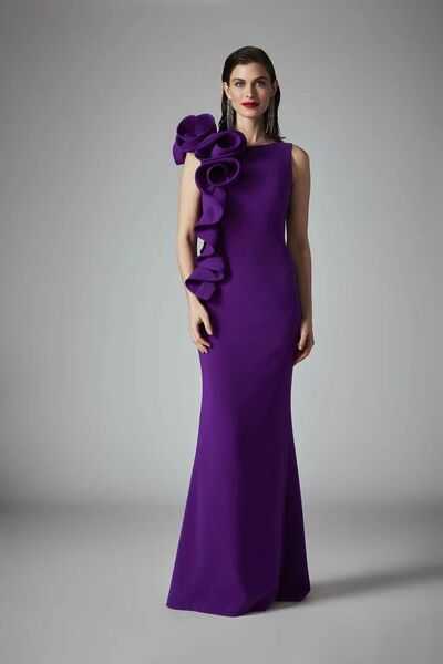 Purple Mermaid Satin Prom Dress Evening Formal Gown