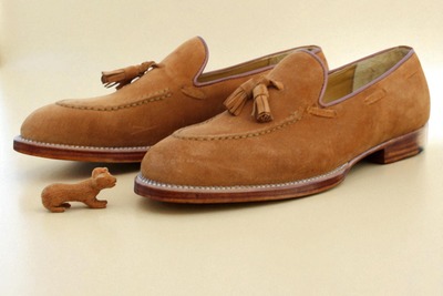 Crafted Leather Classic Brown Suede Leather Tassel Loafers Dress Shoes
