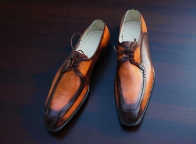 Crafted Leather Classic Tan Black Shaded Men Oxford Dress Shoes