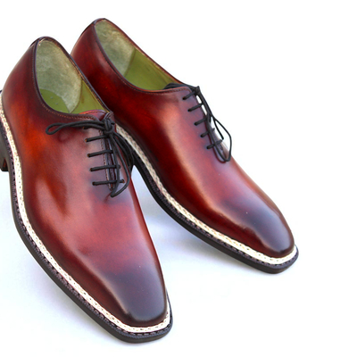 Crafted leather classic new brown patina norwegian welted dress shoes - Thumbnail 2