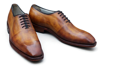 Crafted Leather Handmade Men Classic Brown Leather Dress Shoes