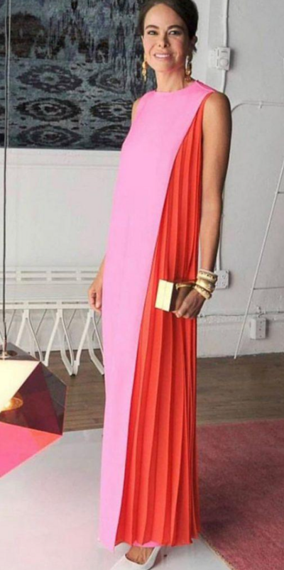 Fashion Two Colors Chiffon Long Evening Dress