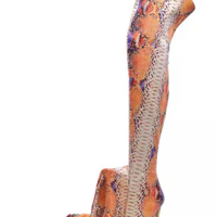 Python Pattern Sexy Model Boots Stiletto Heel Over Knee Boots 47 Large Size Custom Boots - Thumbnail 2
