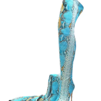 Python Pattern Sexy Model Boots Stiletto Heel Over Knee Boots 47 Large Size Custom Boots - Thumbnail 1