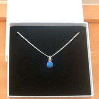 BOXED GIFT/ Sterling Silver Blue Opal & Cz Pendant & Chain/Blue Opal Necklace/Opal Jewellery/Opal Jewelry/UK - Thumbnail 6