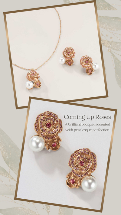 Rose Garden Pearly Necklace and Earring Set - FINAL SALE