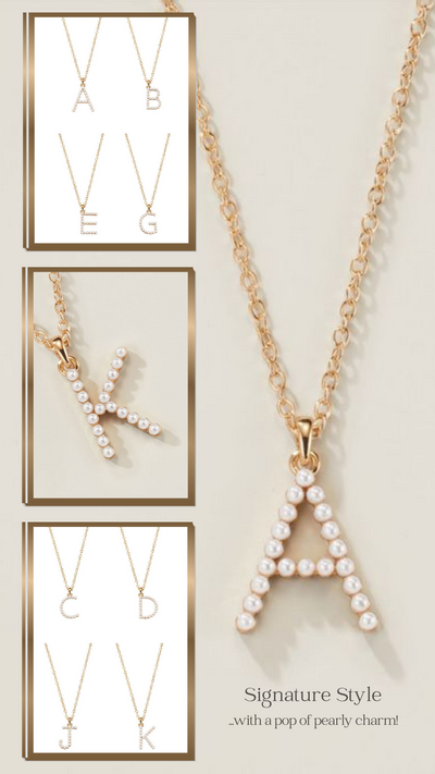 Pearly Charm Initial Necklace - FINAL SALE