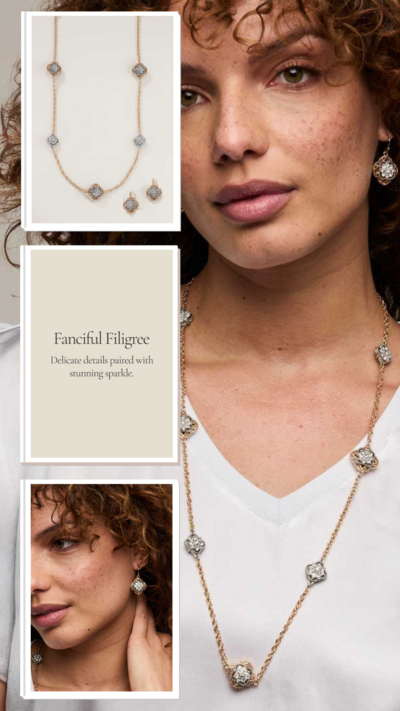 Timeless Grace Station Necklace and Earring Set - FINAL SALE